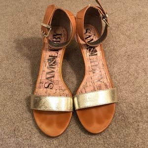 Gold and Brown Sam & Libby Wedges